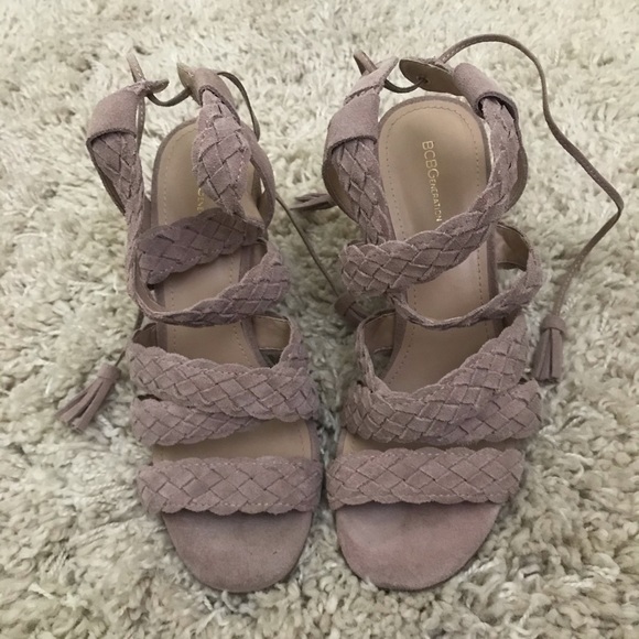 BCBG  plush cow split suede heels - Picture 2 of 4